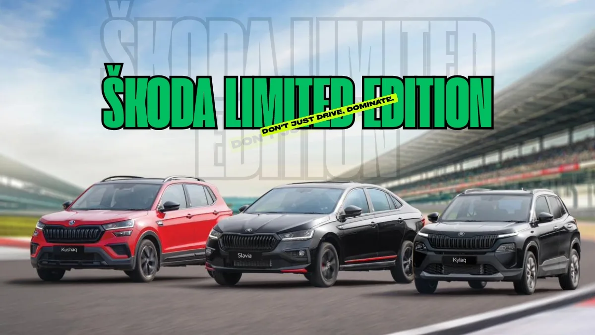 Skoda Limited Edition 2025 Kylaq, Kushaq और Slavia Models with Dark Theme and 25 Year Badge